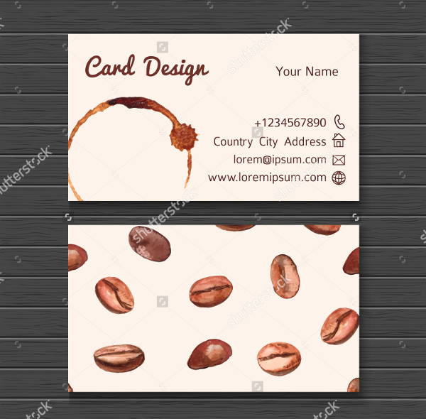 hand drawn watercolor business card template