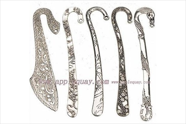 silver flower bookmark template