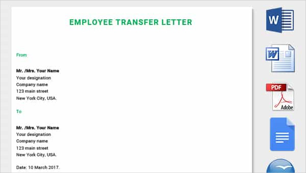 Internal Transfer Letter Template