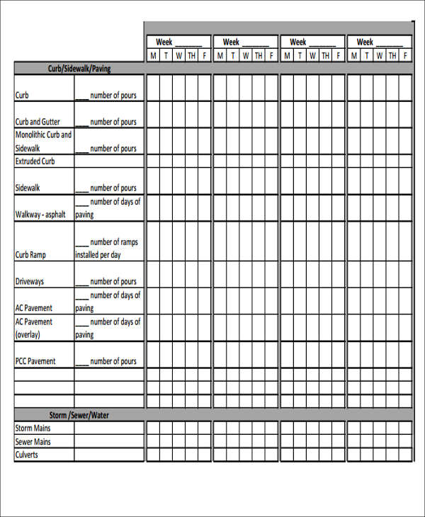 free excel construction templates