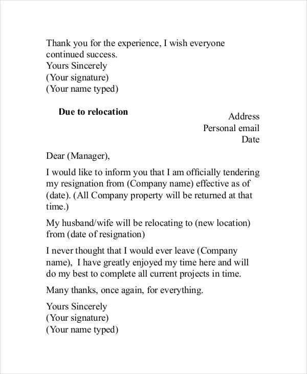 Thank You Resignation Letter 7 Free Word Pdf Documents Download