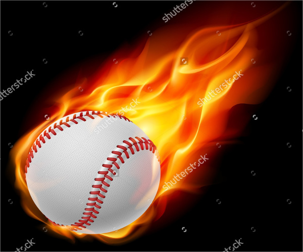 baseball with flames logo