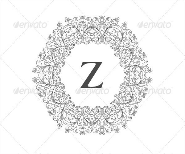 vintage monogram wedding logo