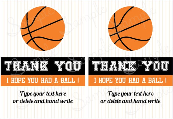 Free Printable Basketball Thank You Cards