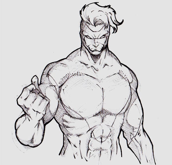 superhero body drawing