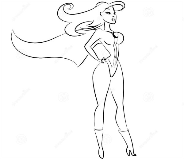 superhero girl drawing