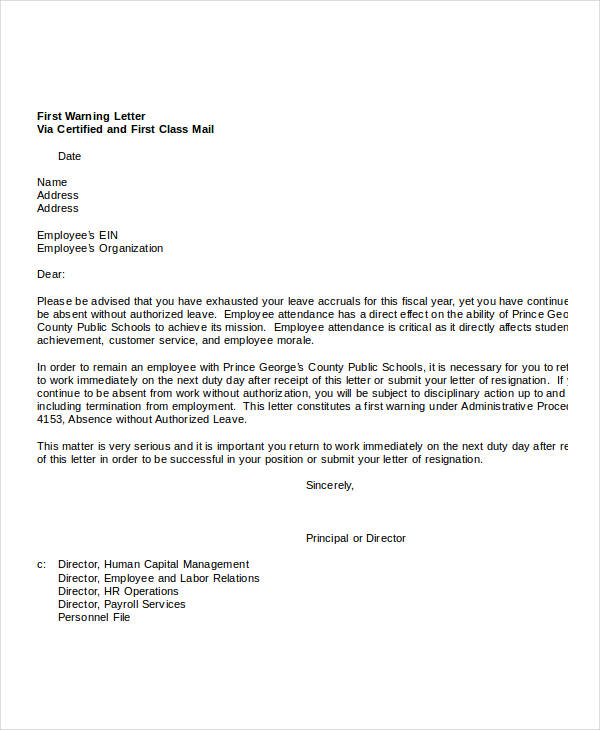 Warning Letter For Insubordination Infoupdate