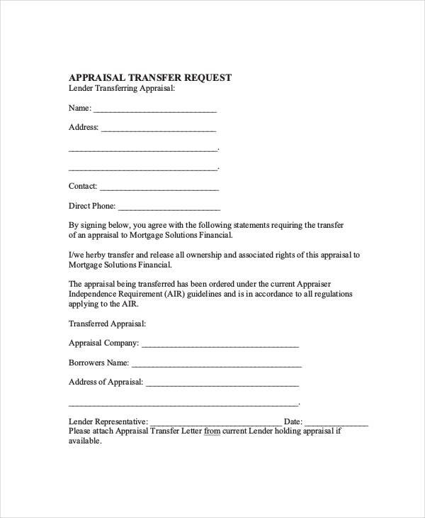 Appraisal Transfer Letter Template 5  Free Word PDF Format Download