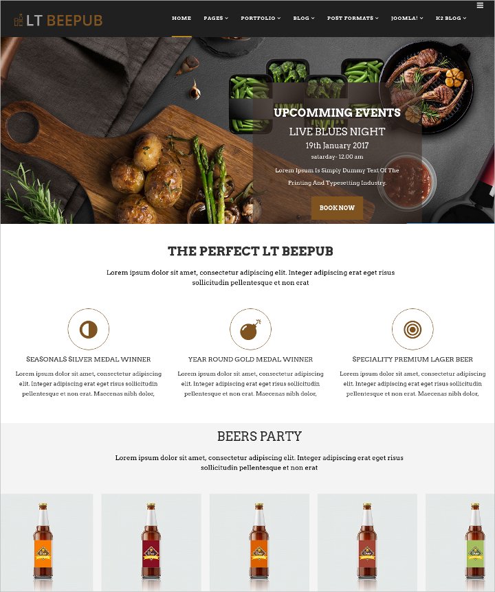 responsive bar or bistro joomla template1