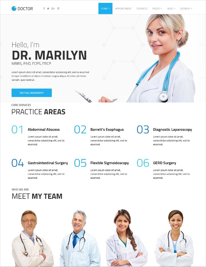 medical themed joomla template for clinics1