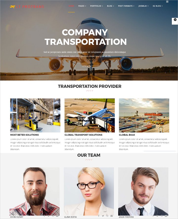transport themed joomla template1