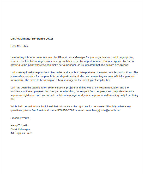 Reference Letter From Manager from images.template.net