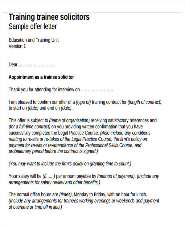 Contract Offer Letter Templates - 14+ Word, Pdf Format Download!