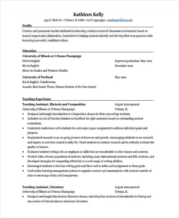 fresher lecturer resume templates