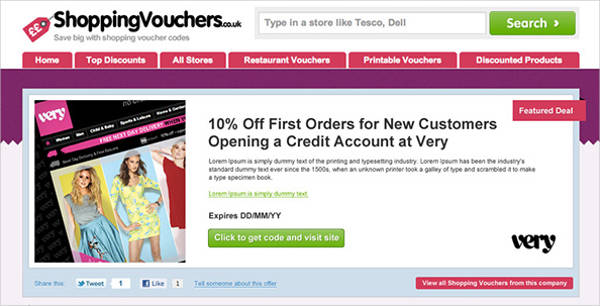 online shopping voucher template