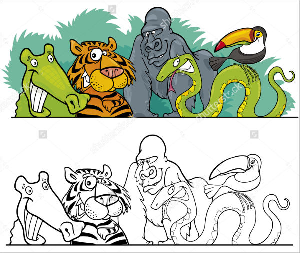 7+ Jungle Animal Templates Free Printable Crafts & Colouring Pages