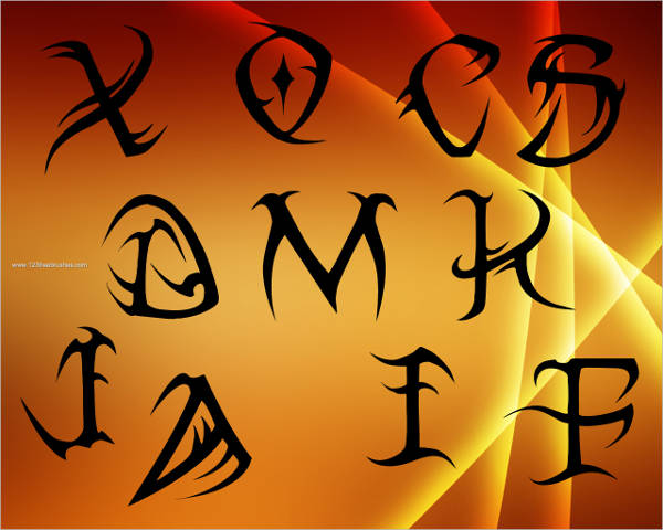 printable tribal alphabet letters