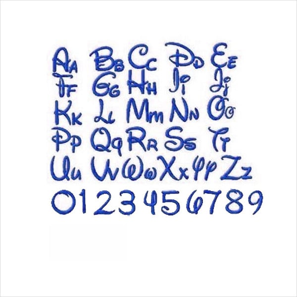 embroidery disney alphabet letter