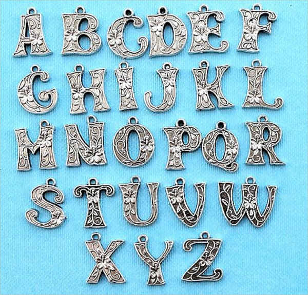 fancy metal alphabet letter