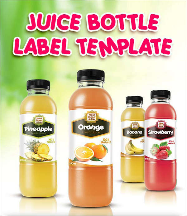 Custom Juice Label Template for 2oz, 4oz Bottles.editable Smoothie Label  Template.digital Printable Juice Brand Company Canva Label Template  (Instant Download) 