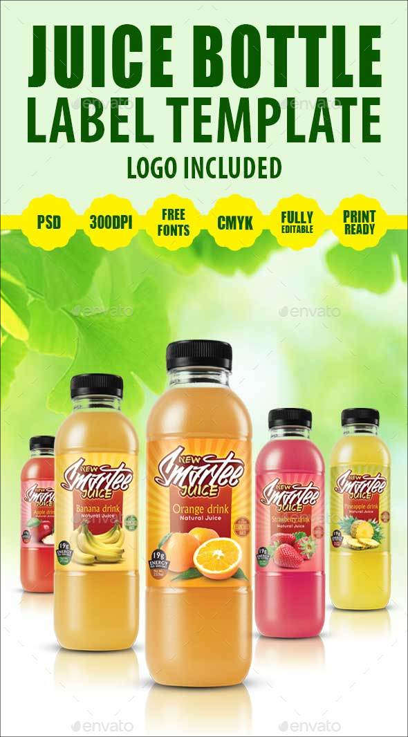 6+ Juice Bottle Label Templates - Free Printable PSD, Word, PDF Format ...