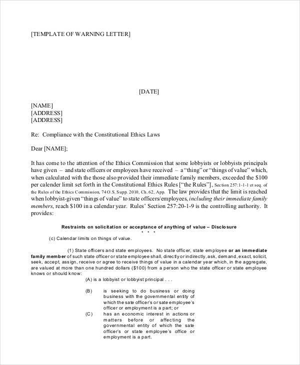 Company Warning Letter Template - 5+ Free Word, PDF Format Download!