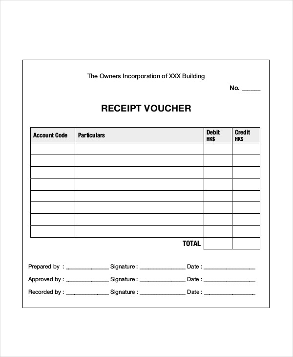 Format For Receipt Voucher