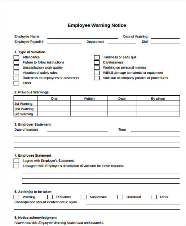 Official Warning Letter Template - 5+ Free Word, PDF Format Download!