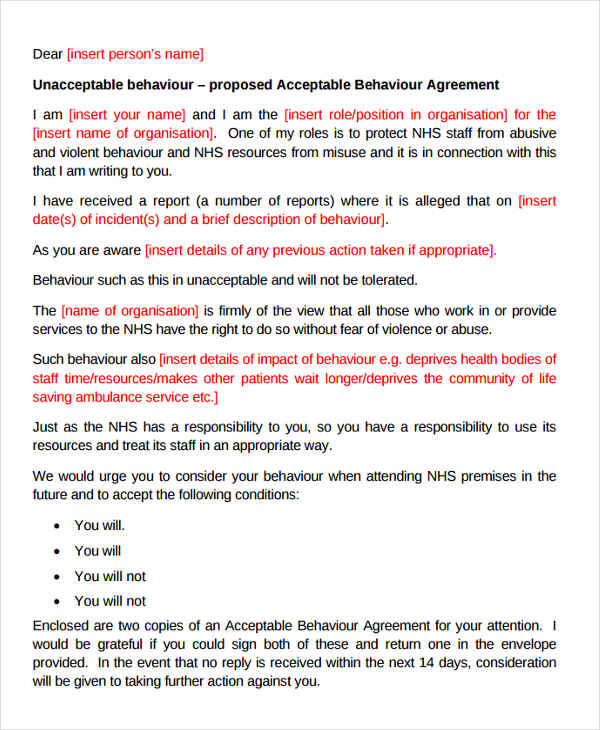 12+ Behavior Warning Letter Templates DOC, PDF