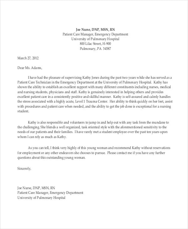 School Reference Letter Template - 7+ Free Word, PDF ...