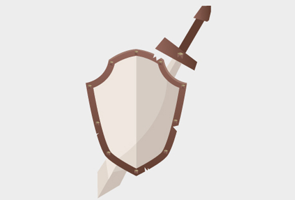 sword and shield vector