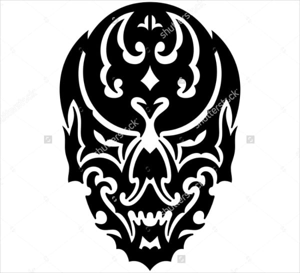 tribal skull illustration