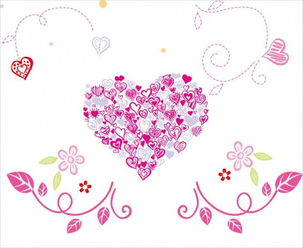 floral heart illustration