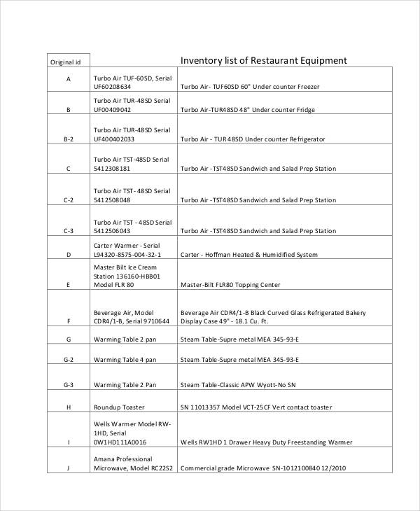 Equipment Inventory List Templates 9+ Free Word, PDF Format Download!