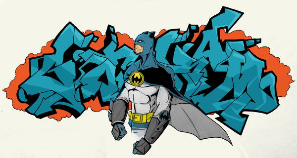 batman graffiti illustration