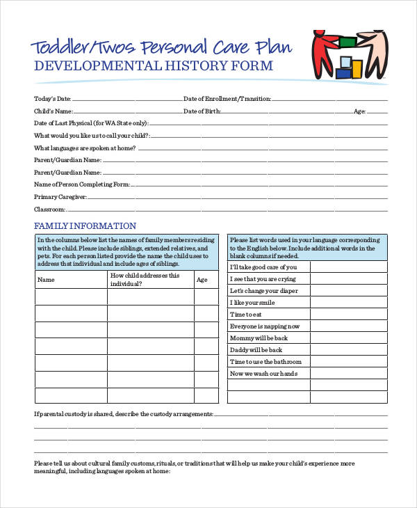 Personal Care Plan Templates 12 Free PDF Format Download 