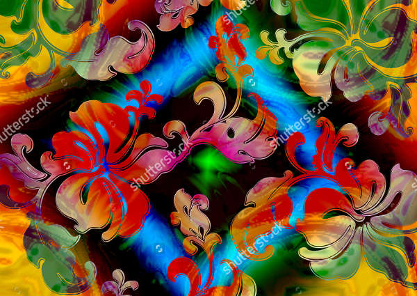 abstract rainbow floral pattern