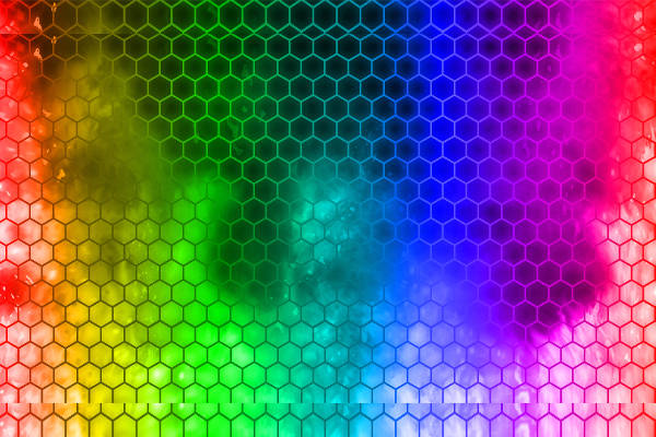 hexagonal rainbow pattern