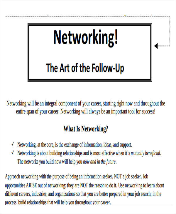 networking follow up email template