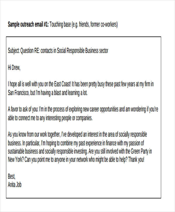 business networking email template