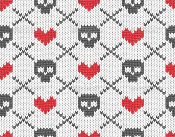 knitted pattern with skulls