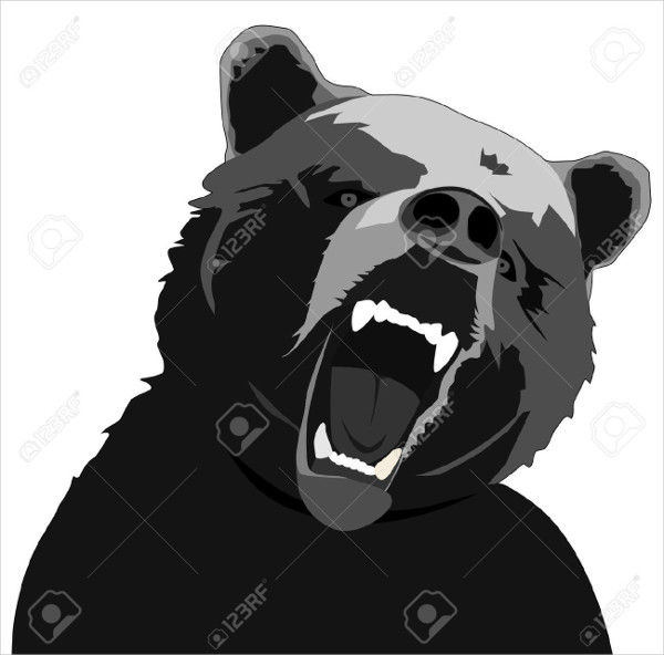 angry bear illustration