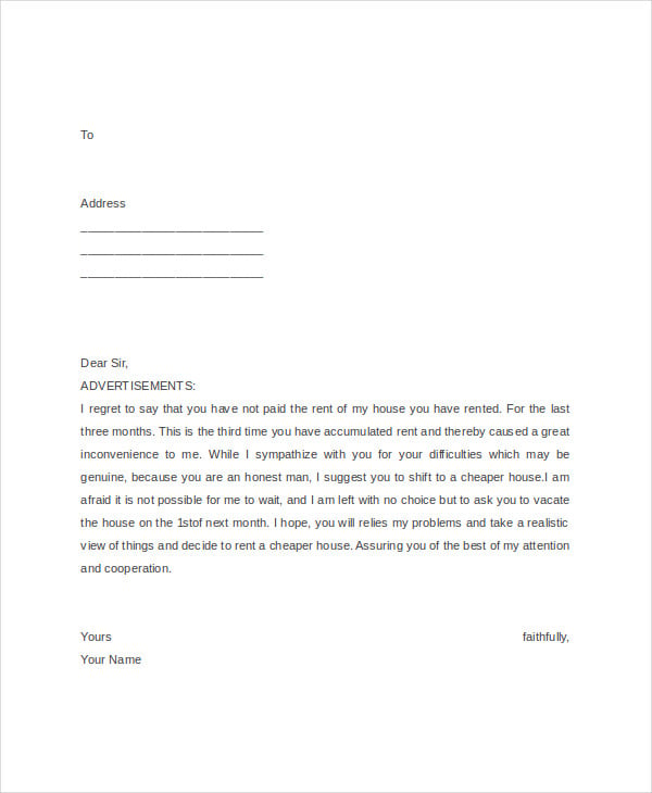 Tenant Warning Letter Template 8 Free Word Pdf Format Download