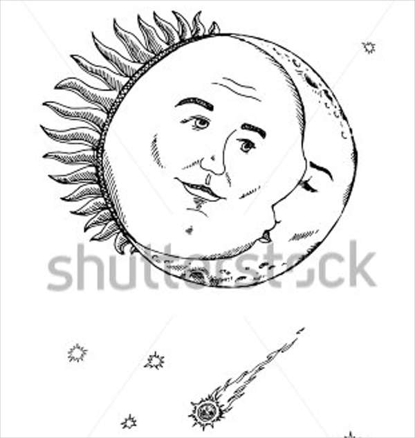 sun and moon illustration