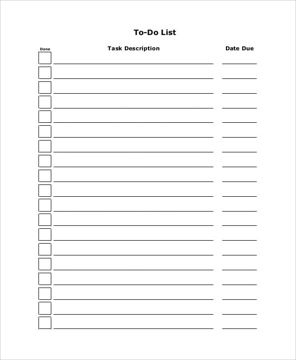 holiday preparation to do list template