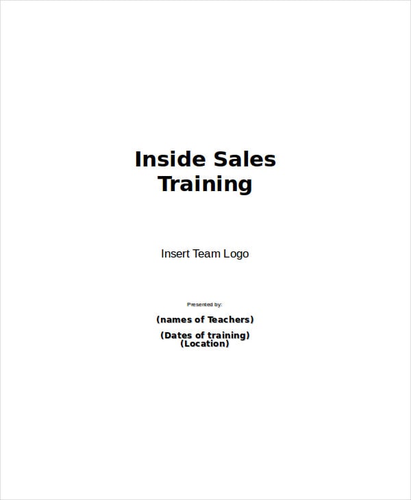 sales training presentation template