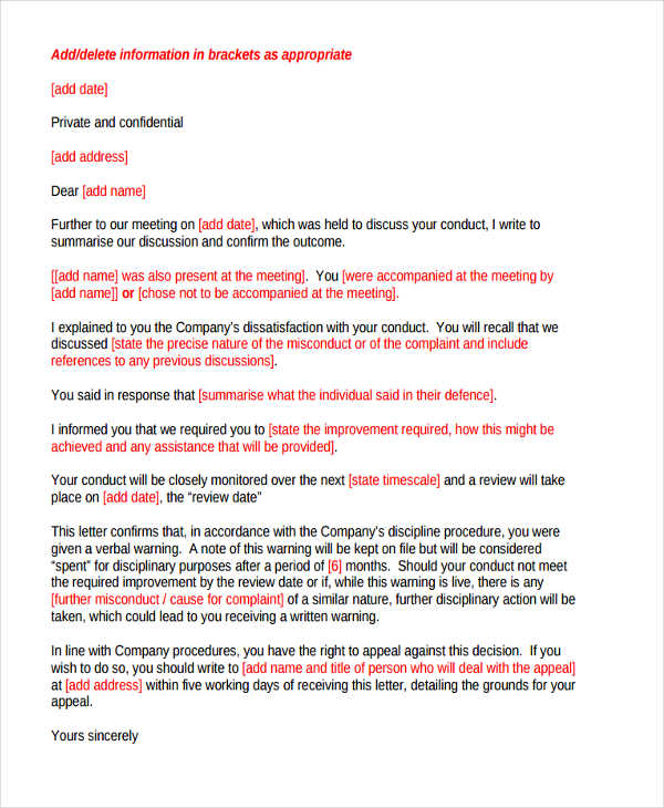 13 Final Warning Letter Template 13 Word Pdf Format Download 2920