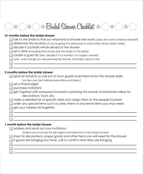 Bridal Shower Gift List Templates - 5+ Free Word, PDF Format Download!