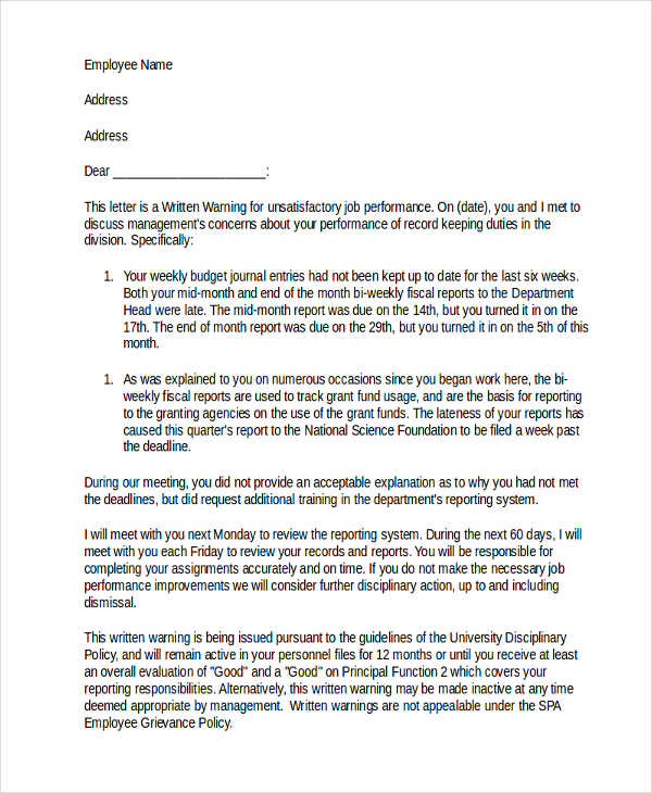 13 Final Warning Letter Template 13 Word Pdf Format Download 5916