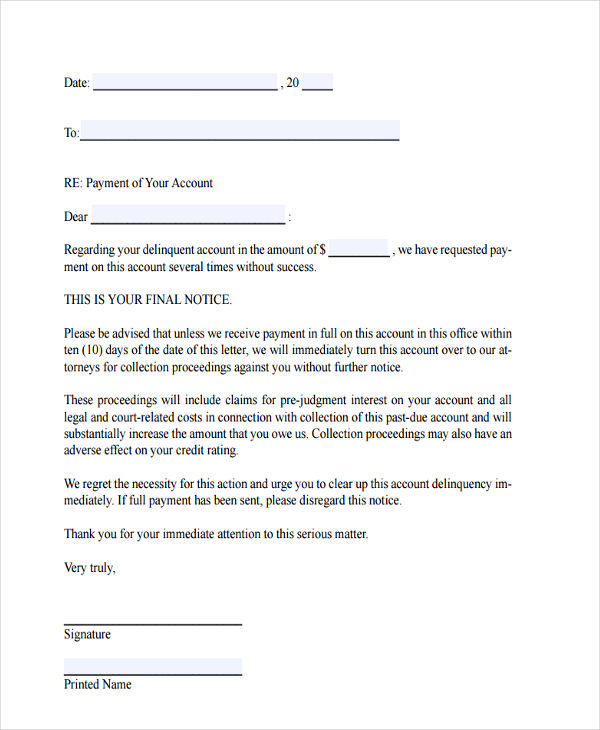 13 Final Warning Letter Template 13 Word Pdf Format Download 8170